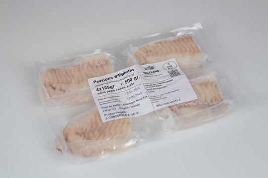Portions d'églefin congelées