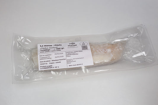 Filet entier de morue légèrement salée (Bacalhau) congelé