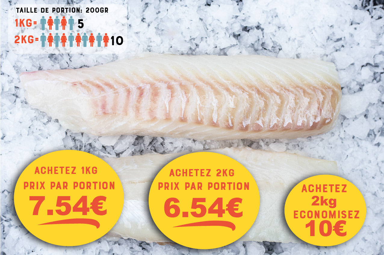 Cabillaud (Gadus morhua) Dos Sans peau