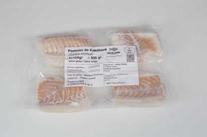 Frozen cod portions