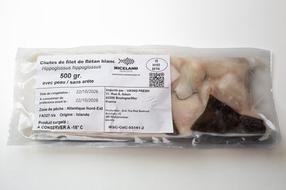 Morceaux de filet de flétan blanc d'Islande – 500 g congelé