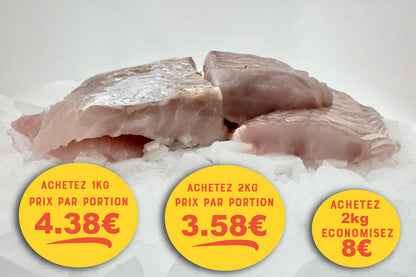 Lieu noir (Pollachius virens) Portion de filet Sans peau