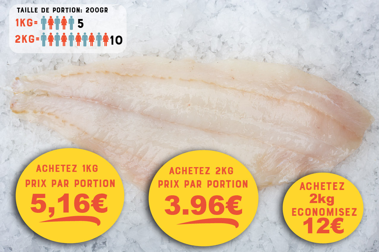 Plie (Pleuronectes platessa) Filet Sans peau