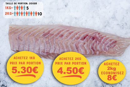 Lieu Noir (Pollachius virens) Dos Sans peau